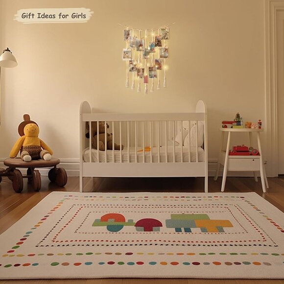 NEW  Macrame Hanging Photo Display Wall Decor with String Lights - Picture 5 of 8